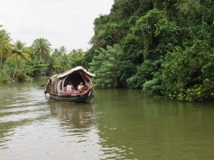 Kerala: houseboat sur une lagune (backwater)